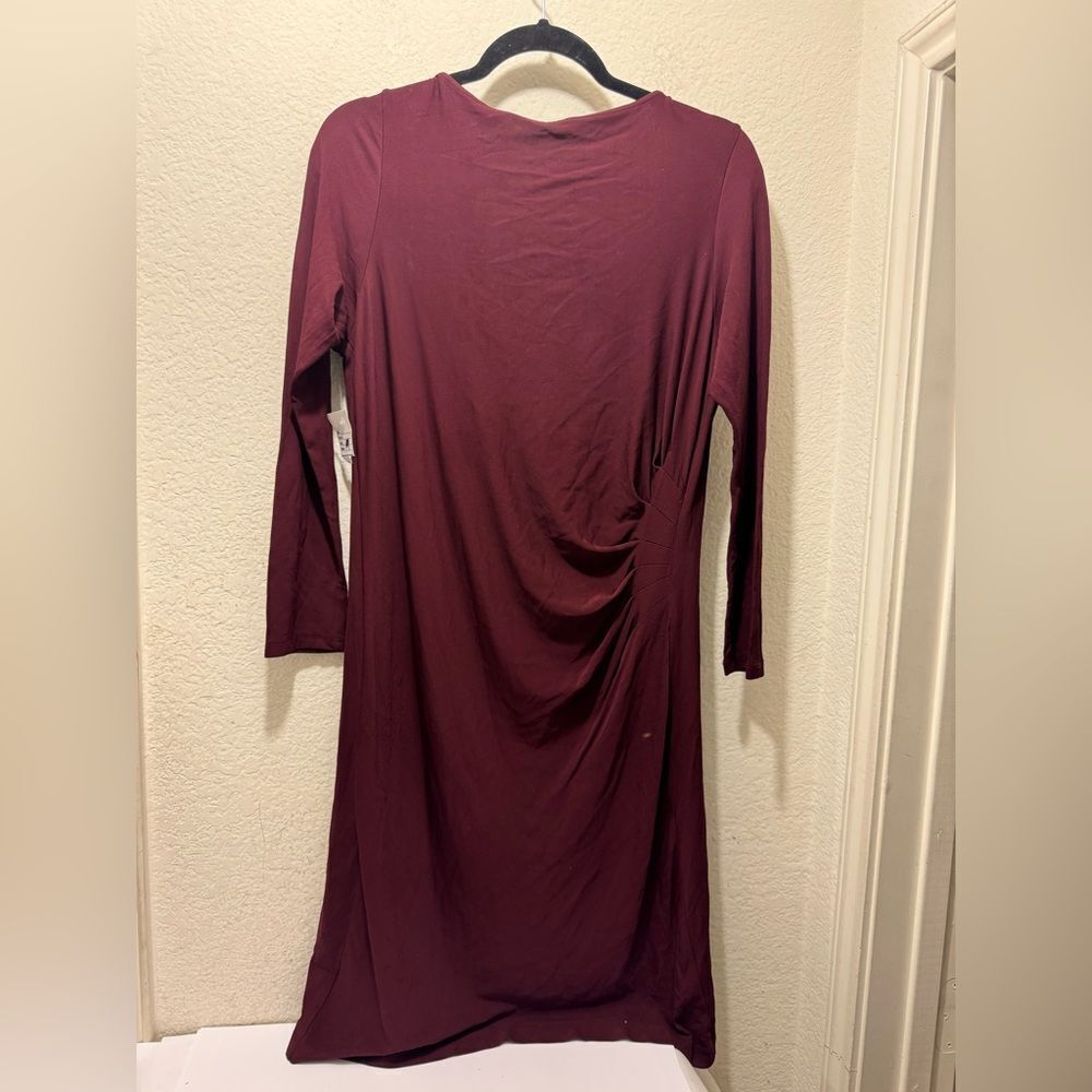 W by Worth Deep Burgundy Long Sleeve Dress